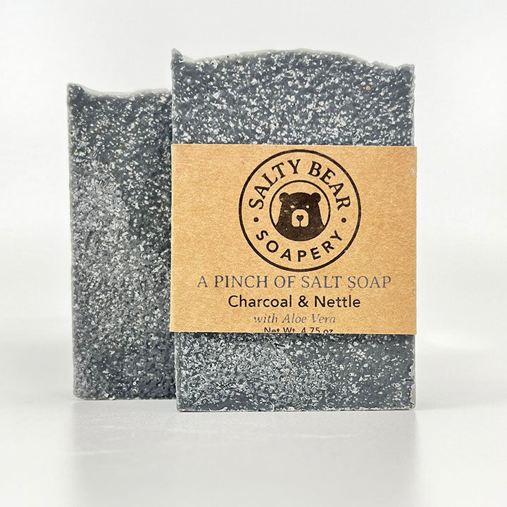 Charcoal & Nettle Salt Bar - A Pinch of Salt Soap