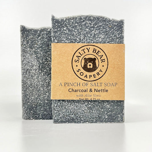 Charcoal & Nettle Salt Bar - A Pinch of Salt Soap