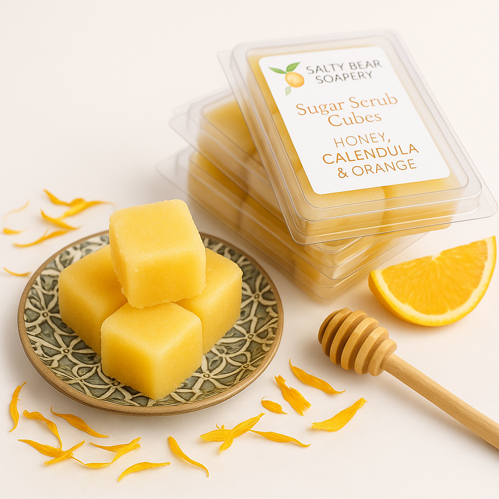 🍯 Honey • Calendula • Orange: Natural Sugar Scrub Cubes